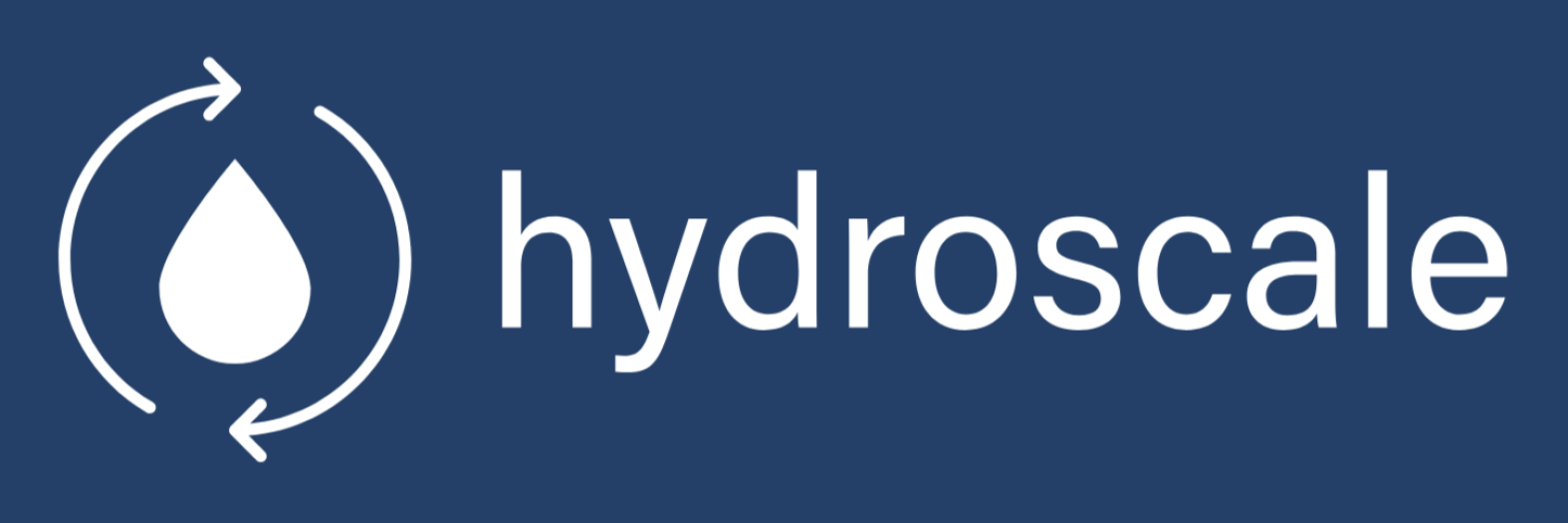 HydroScale banner blue and white water drop