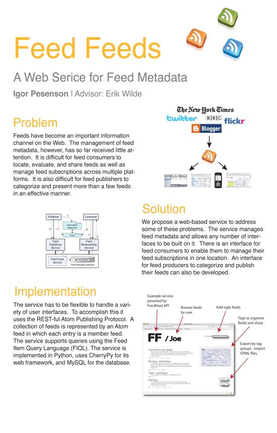 Feed Feeds project poster