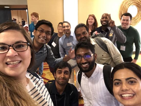 Christina Papadimitriou with fellow MIDS students at Immersion in August 2018; Pictured: large group selfie