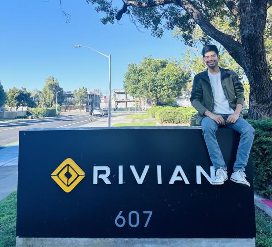 aniket Gupta at Rivian posing 