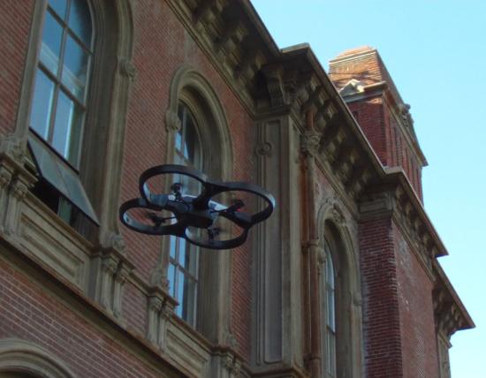 Drone Lab students are testing their drones in and around South Hall.