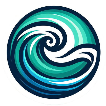 OceanWatch logo: a circle with a large wave